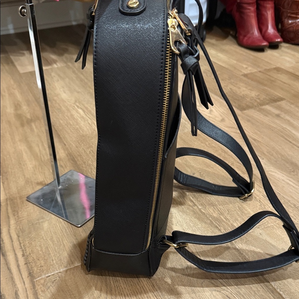 Calpak Black Backpack with Gold Details - Picture 4 of 6